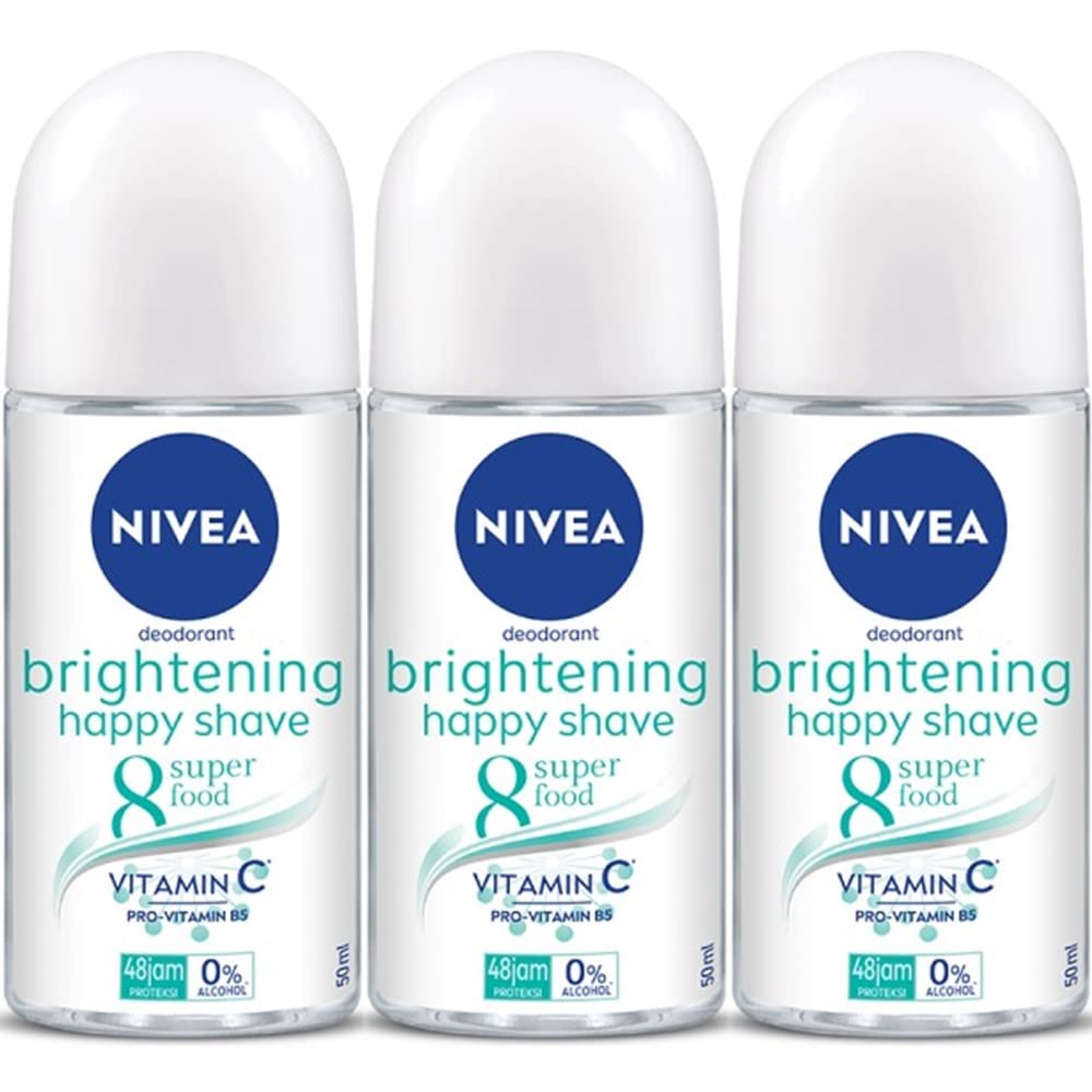 まとめ買いセット Nivea ニベア 女性用 制汗 デオドラント ロールオン Brightening Happy Shave 50ml×３個  ［海外直送品］