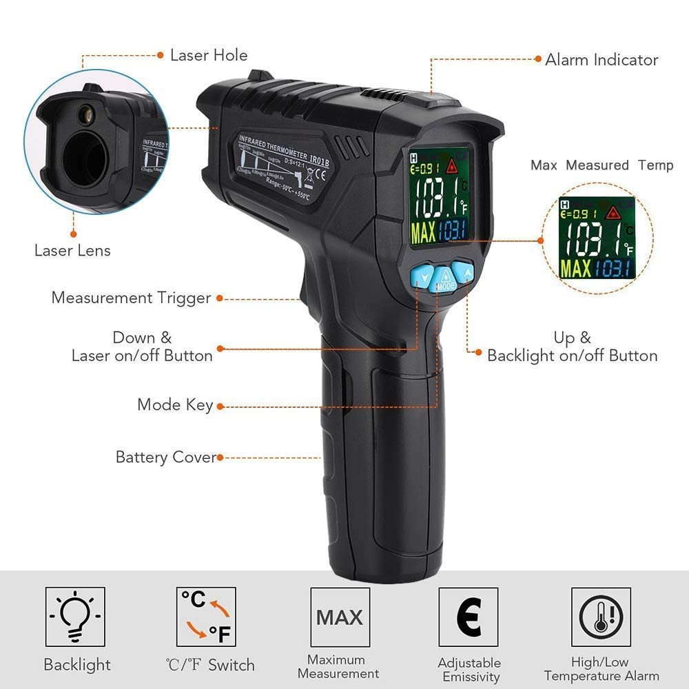 Flash Sale Buy 1 get 1 Infrared Thermometer Gun, Estink Handheld Digital Laser Temperature Gun 57°F ~1022°F (-50°C ~ 550°C) with Battery and Newest Laser Positioning for Cooking, Pizza Oven, Grill & Engine Best Deal Product Infrared Thermometer Gun, Estink Handheld Digital Laser Temperature Gun 57°F ~1022°F (-50°C ~ 550°C) with Battery and Newest Laser Positioning for Cooking, Pizza Oven, Grill & Engine