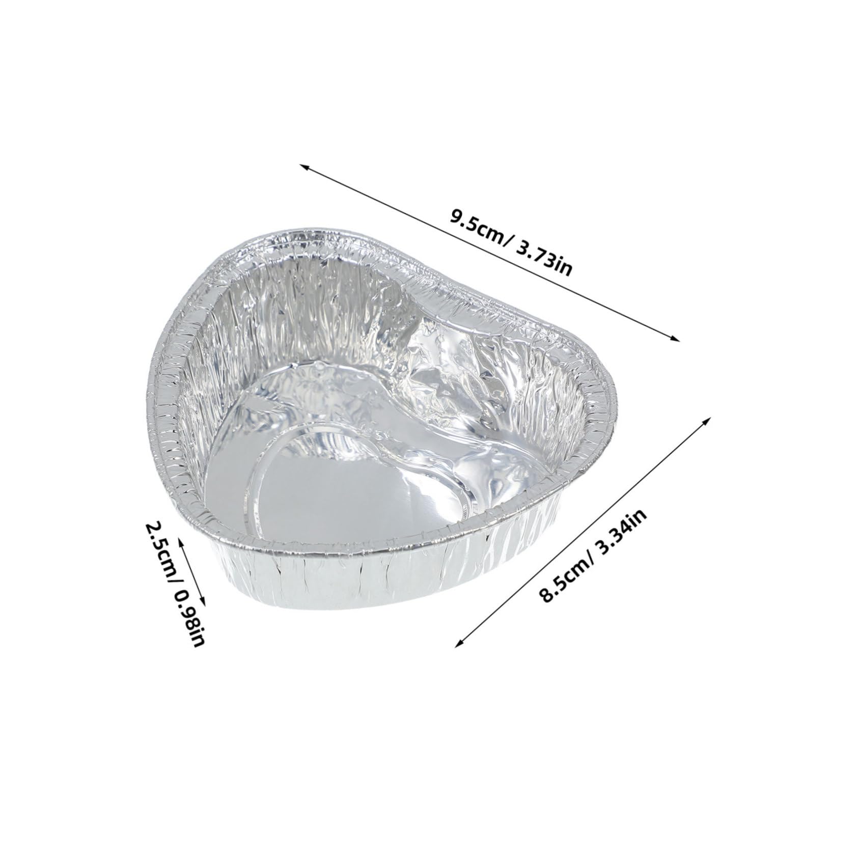 Cabilock Unique Heart Shape Tin Box Aluminum Foil Tart Pans Mini Pies Baking Cups Easy Cleanup