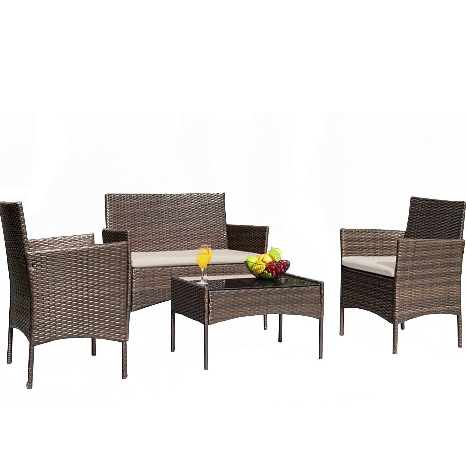 HTI living Gartenmöbel 4-teiliges Set Maceira Loungemöbel Polyrattan