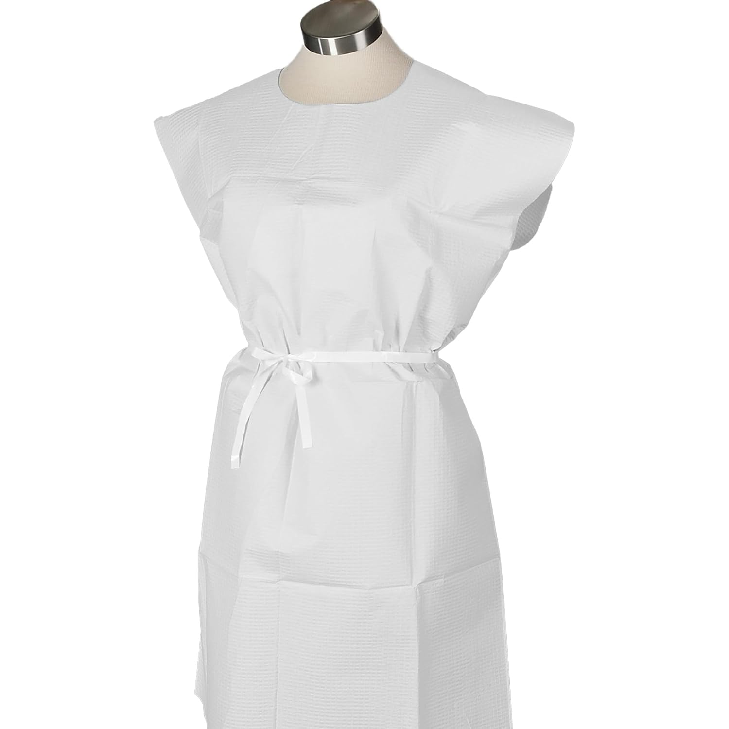 Avalon Standard Gowns, White (Pack of 50) ? Tissue/Poly/Tissue ? Open-Back, Waist-Tie, Short-Sleeve Medical Gowns ? Disposable Exam Gowns ? Standard Size 30” x 42” ? Latex-Free Medical Supplies (811) White Gown