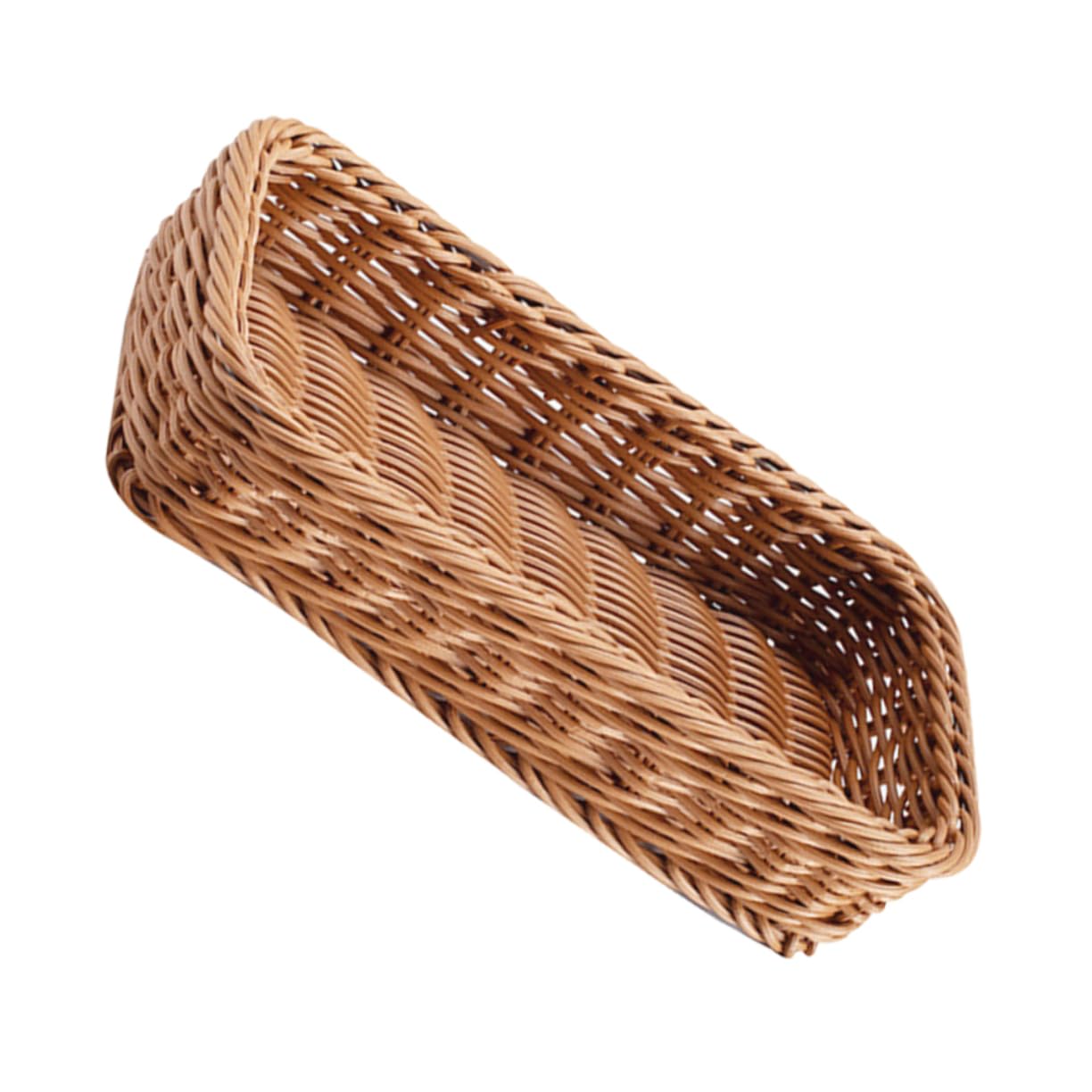 ABOOFAN 5 Piezas Cesta De Almacenamiento De Cubiertos Cesta De Pan Canasta De Frutas Porta Bocadillos De Mesa Soporte De Ratán Falso Cesta De Mimbre Falsa Accesorio De Cocina El Plastico