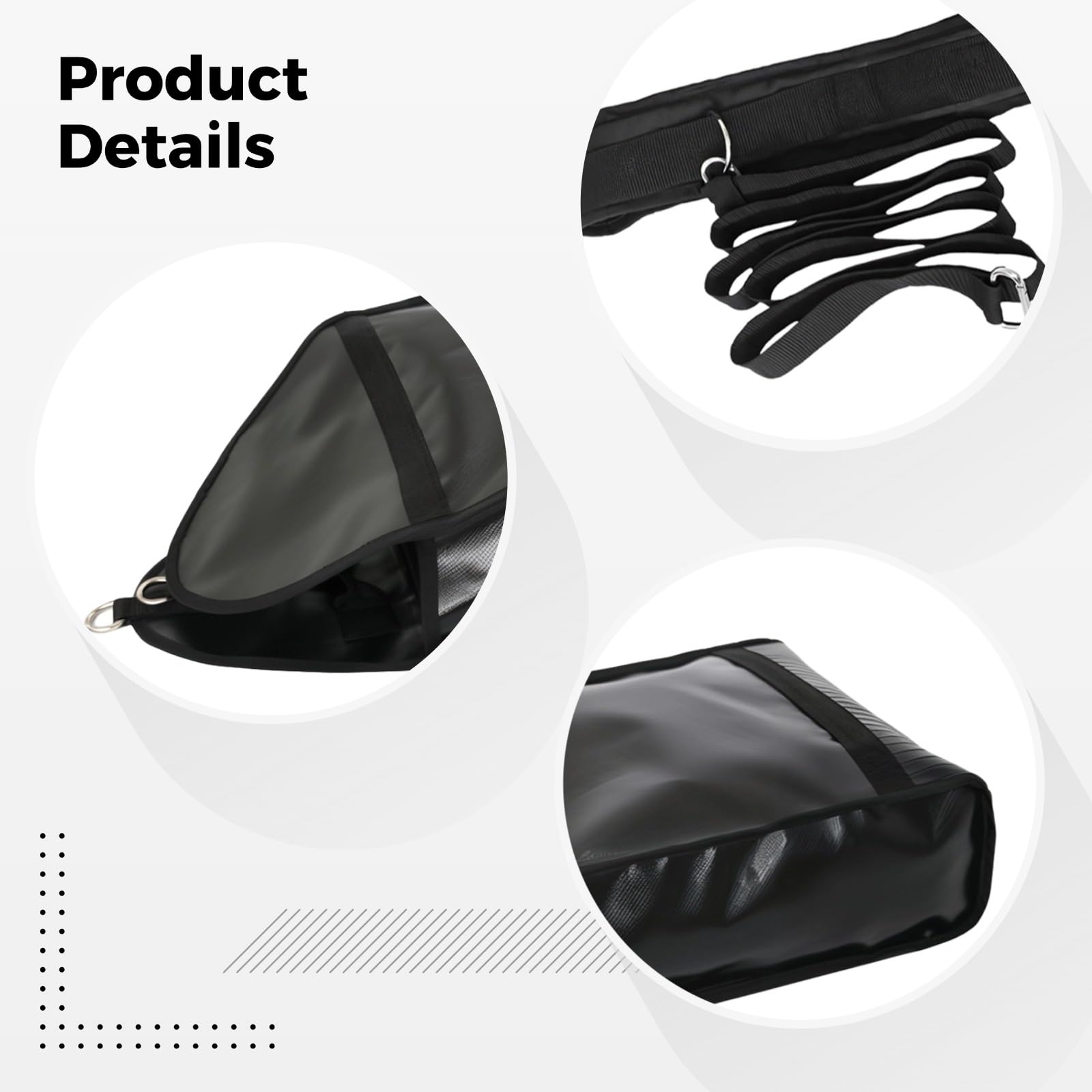 Verstellbarer Gewichtsschlitten für Laufgeschwindigkeitstraining, verstellbarer Gurt, Gewichtssandsäcke und PVC-Leder-Zugtasche, Hüftgurt, 57 x 30 cm, Fitness-Trainingsgeräte