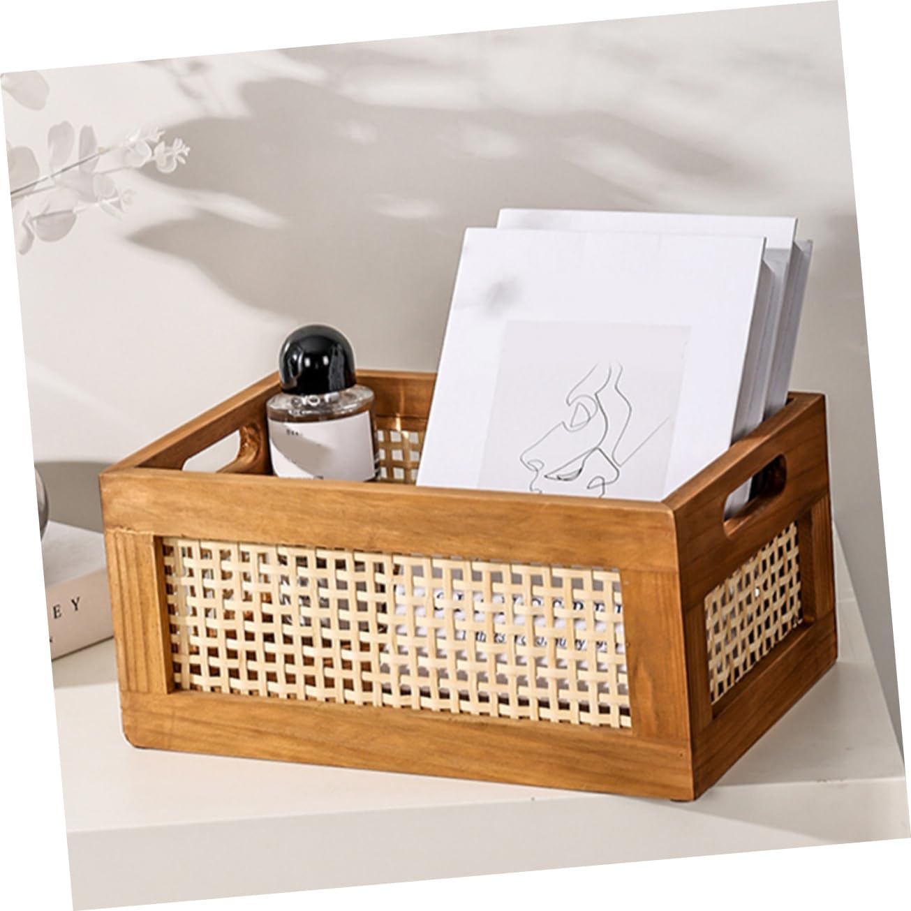 Woven Storage Basket for Home Organization Large Capacity Handcrafted Rustic Style for Nursery Bathroom Living Room Bedroom Storage