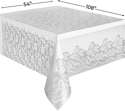 Miniatura 3 de Unique Industries 5075 vajilla de fiesta 108 x 54 pulgadas color blanco