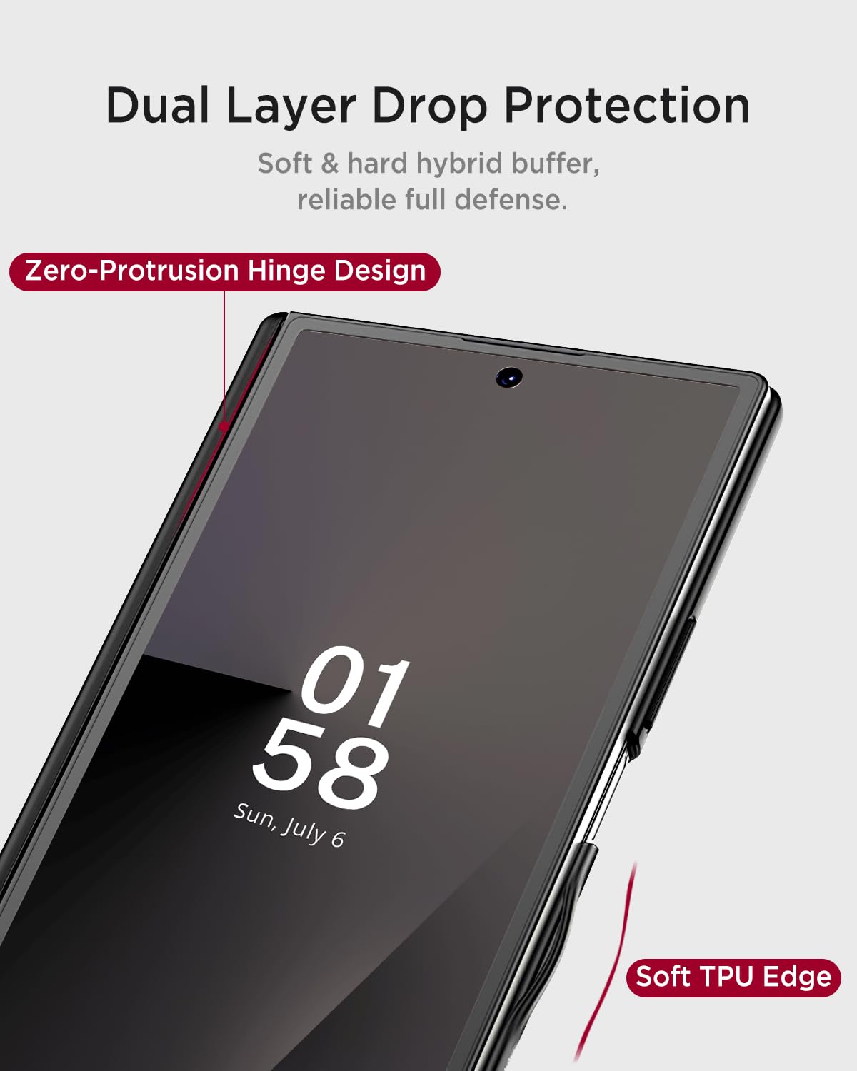 Miimall Custodia magnetica per Samsung Galaxy Z Fold 8, ultra sottile, con protezione per cerniera, compatibile con Magsafe, senza schermo, antiurto, traslucido, sottile, bumper per ZFold 8 Ultra