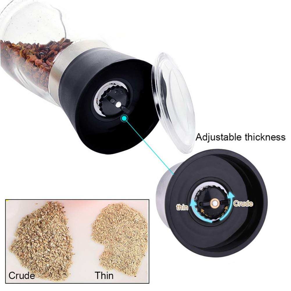 huihuijia Salt and pepper grinder Pepper grinder Salt pepper Salt and pepper Salt grinder mill Salt grinder Cruet sets salt and pepper Salt and pepper shaker 13.5X6.5,blue - Image 3