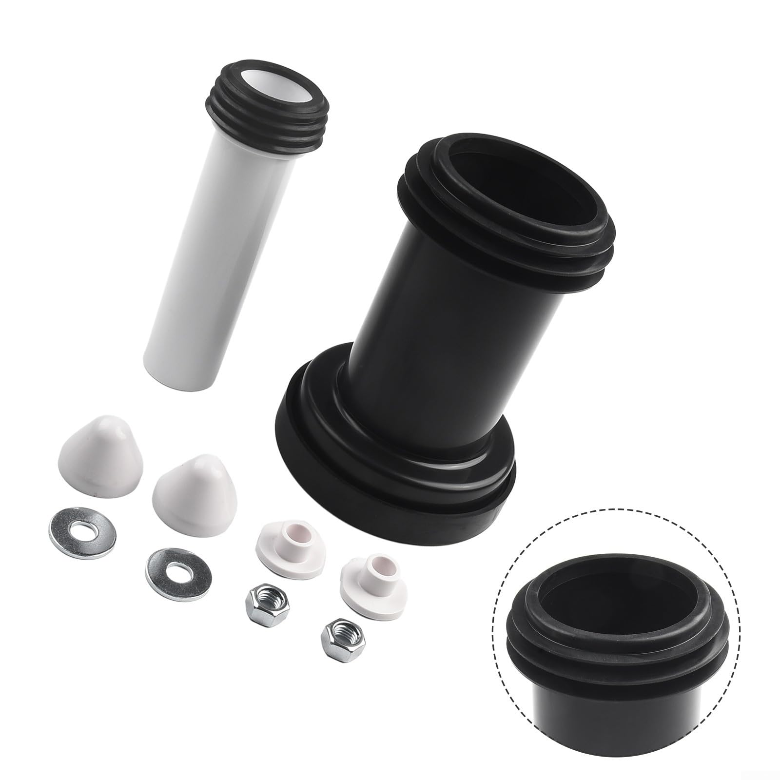 Eawfgtuw Conectores de tubería de descarga y residuos para inodoro suspendido – Kit de conector de entrada y salida de marco de inodoro para pared para inodoro Duofix, cubierta de cromo satinado