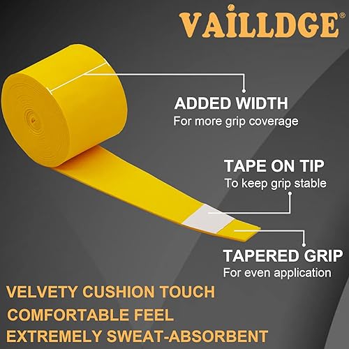 Miniatura 3 de Cinta de agarre para raqueta de tenis, cinta de agarre precortada de sensación seca que absorbe el sudor, agarre cómodo y aterciopelado para raqueta