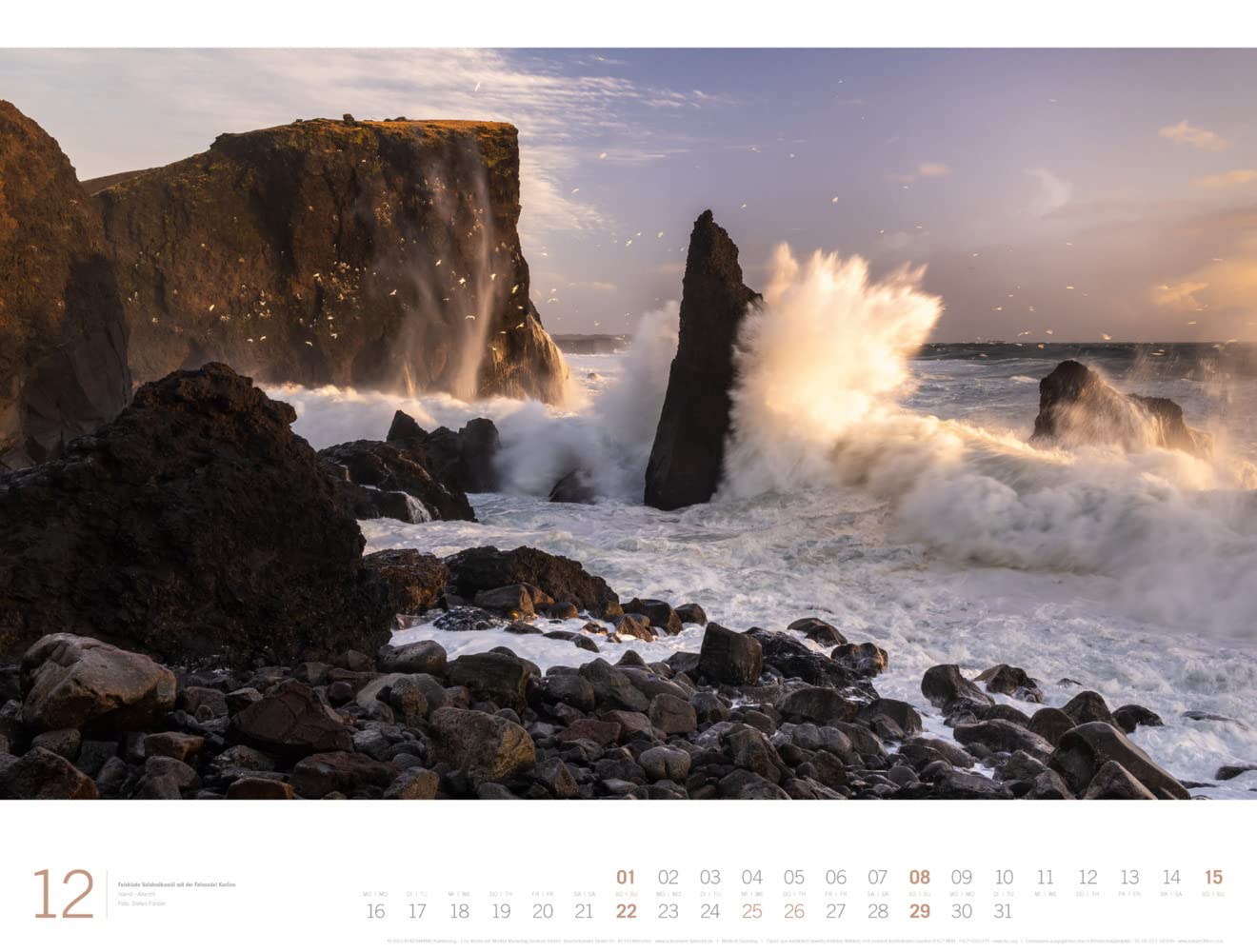 Meer - Ackermann Gallery Kalender 2024, Wandkalender im Querformat (66x50 cm) - Großformat-Kalender / Hochwertiger Panorama-Kalender Küste und Strand
