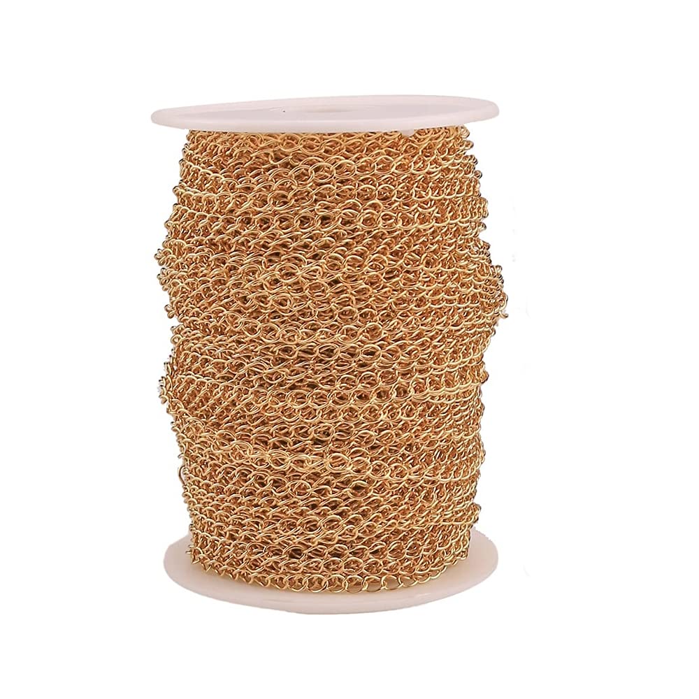 Crafts Haveli Jewellery Chain for DIY Jewelry Making Necklace Earring Findings Accessories, Golden 3mm Length 10 Mtr,Metal