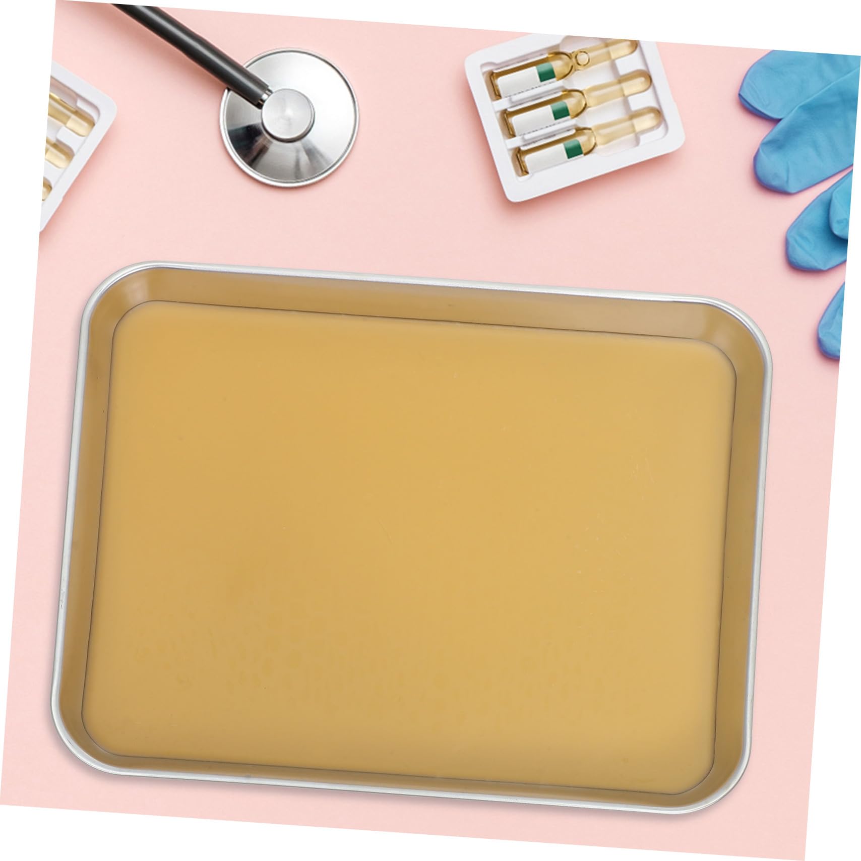 Cabilock Plateau de Dissection Métallique avec Cire pour Laboratoires Outil de Laboratoire Plateau de Dissection pour Spécimens