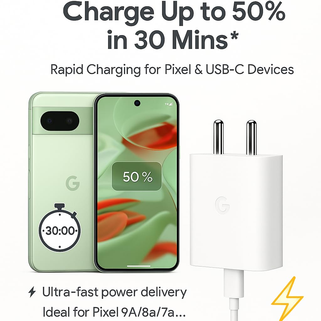 30W Type-C Fast Charge Wall Adapter Compatible with Pixel 10a/9a/8a/7a/6a, Pixel 10/9/8/7/Pro/XL/Watch/Chromebook/Buds/Tablet, 30watt USB C Quick Adaptor, 30 w Rapidly Charging, White — Amazon image 5