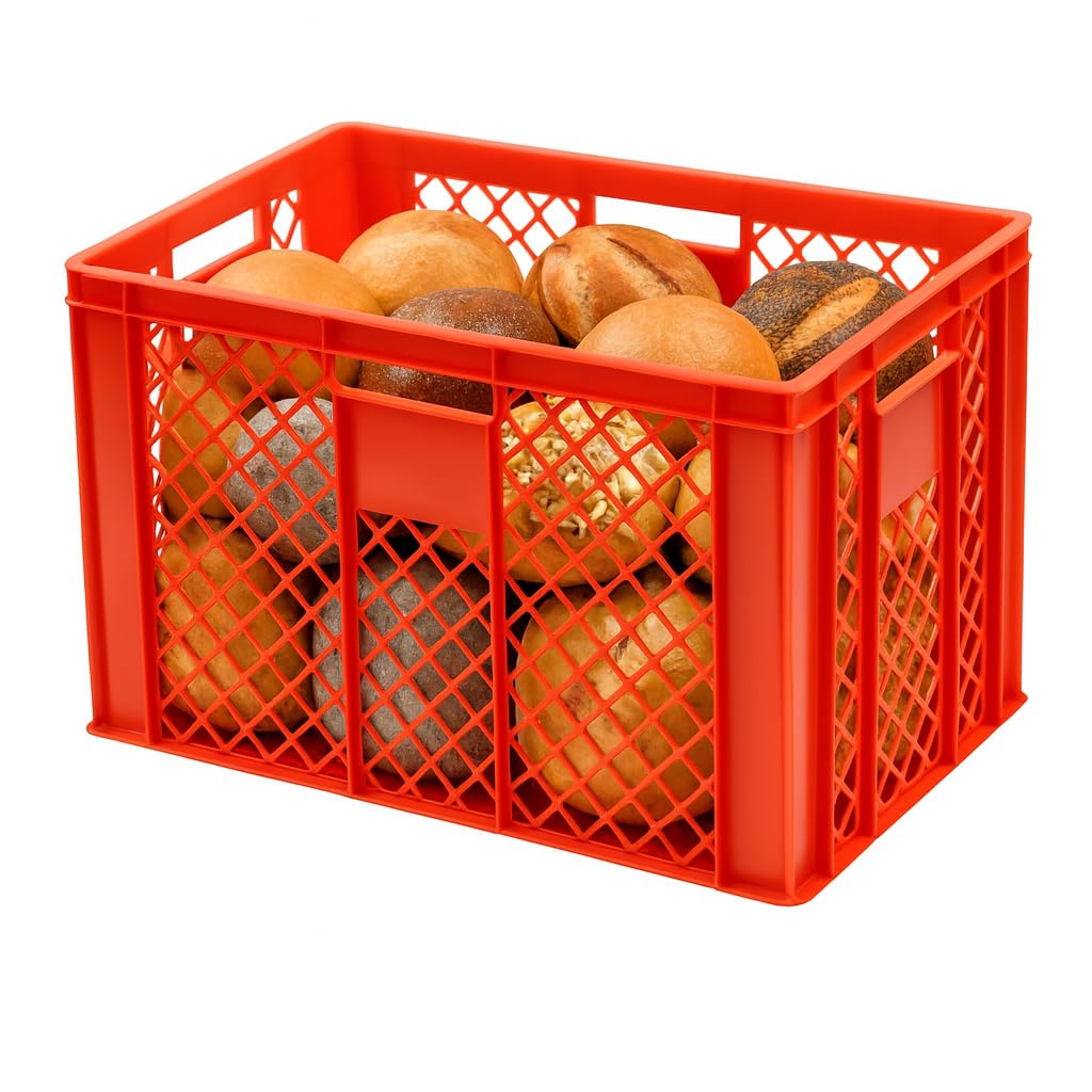 Logiplast 2 Stück Bäckerkisten Brotkisten 600 x 400 x 410 mm in Rot