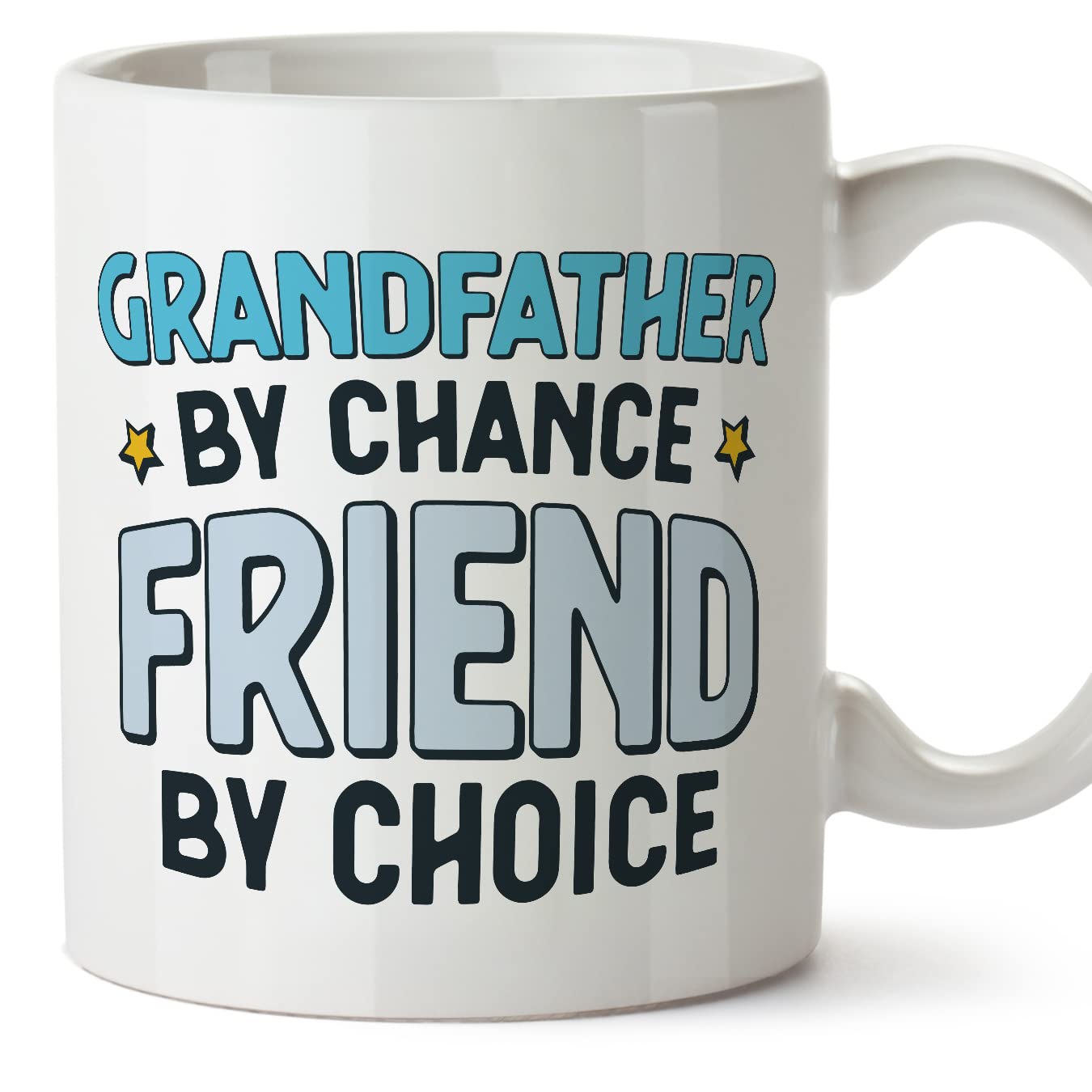 MUGFFINS Grandfather/Grandpa Mug - in English - By Chance Friend By Choice - Funny Gift for Grandfather's Day - Ceramic 11oz Mug