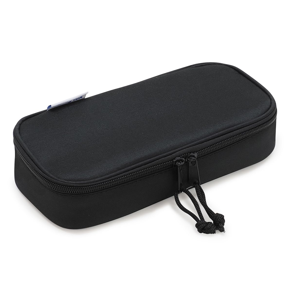 Waytex 93165 Extra Large Capacity Oval Pencil Case with Pockets Organizer for Schools Office, Storage, Cosmetics, Black