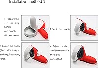 Vista 6 de Oculus Quest 2 VR Glasses Accessories Set Half Pack Silicone Handle Cover and Lash (RED)