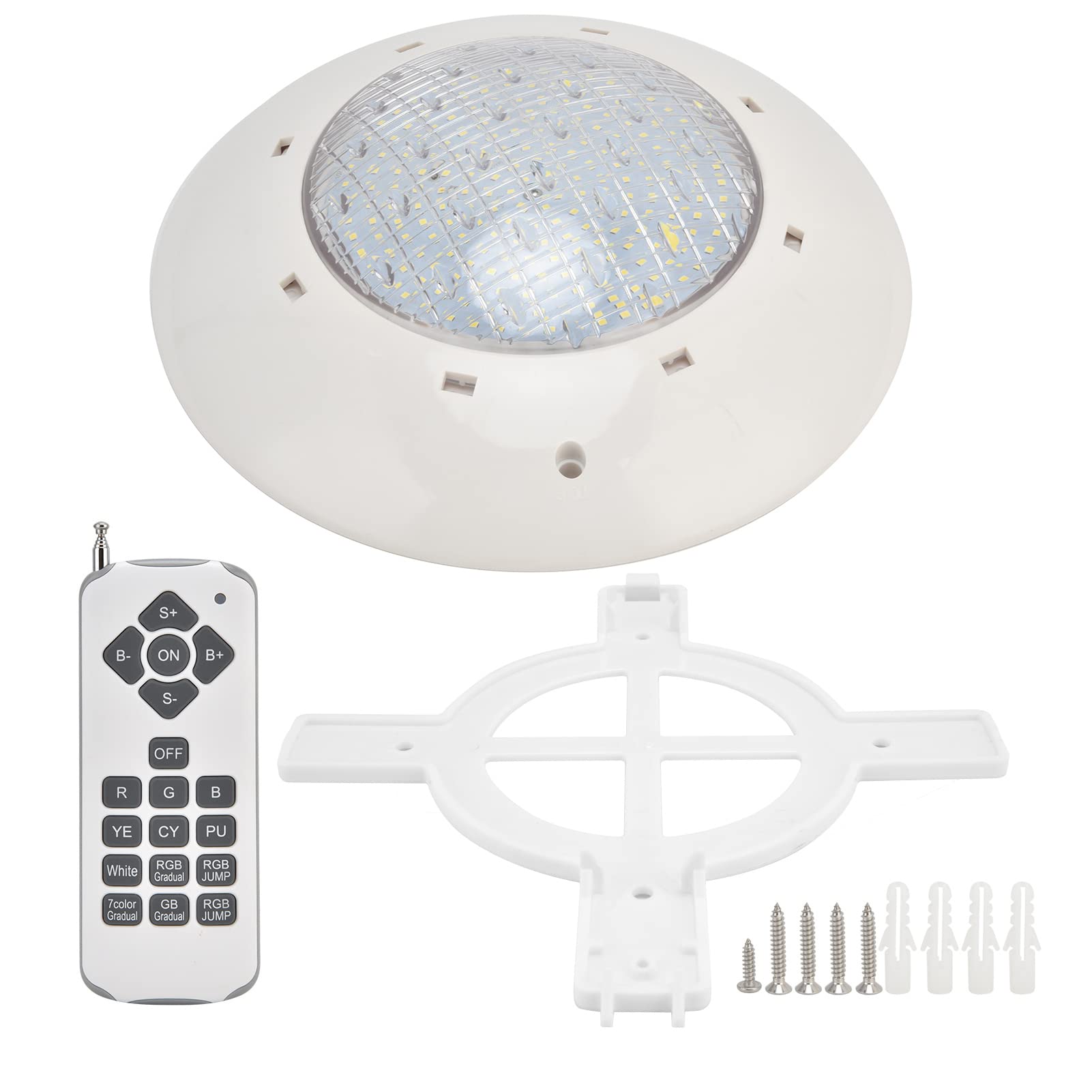 Cuifati 12V AC Inground Pool LED-Leuchten mit Fernbedienung, RGB Bunte Tauchbare Poolleuchte IP68 Wasserdicht, Batteriebetriebene Unterwasserbeleuchtung für Teiche, Partys, Aquarien, Einfach (25W)