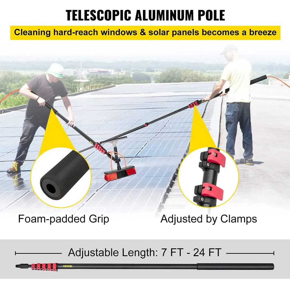 Limpiador de ventanas de alto alcance con aerosol, kit de limpieza del hogar, cepillo de dientes de 30 pies, cabezal giratorio para lavar ventanas sin esfuerzo, perfecto para altas temperaturas