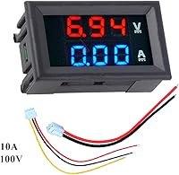 Vista 2 de HiLetgo 2pcs 0.28" Voltímetro Digital Amperímetro DC 100V 10A Amp Voltaje Medidor de Corriente Probador 0.28 Pulgadas 3 Bits Azul + Rojo Doble
