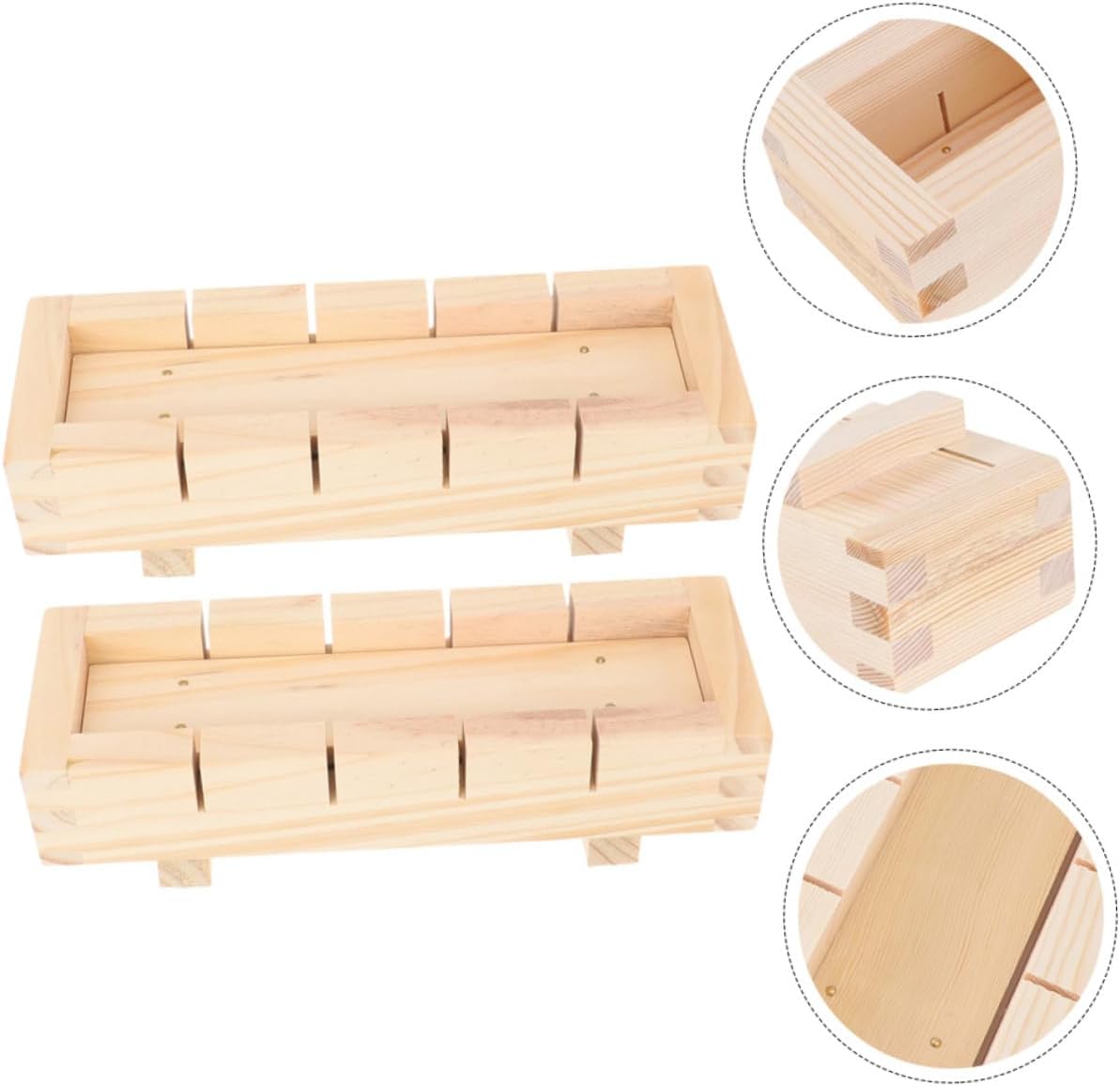 2pcs Wooden Sushi Mold Press for Sushi Making Lightweight Tool for Home Restaurant Use for Creations