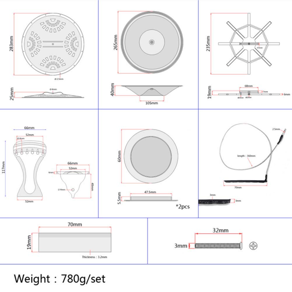 Bnineteenteam Pièce de Rechange complète pour Guitare Dobro Resonator ， Pièce de Rechange pour Guitare 6-en-1 accessoires de jeu