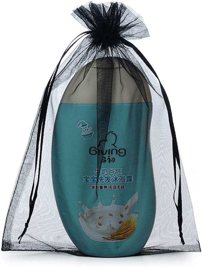 SIUONI 100pcs 10x13''(25x35CM) Organza Gift Bags Yarn Bag Jewelry Packaging Bags Organza Bags Drawable Pouches Wedding/Christmas Party Supplies (Black)