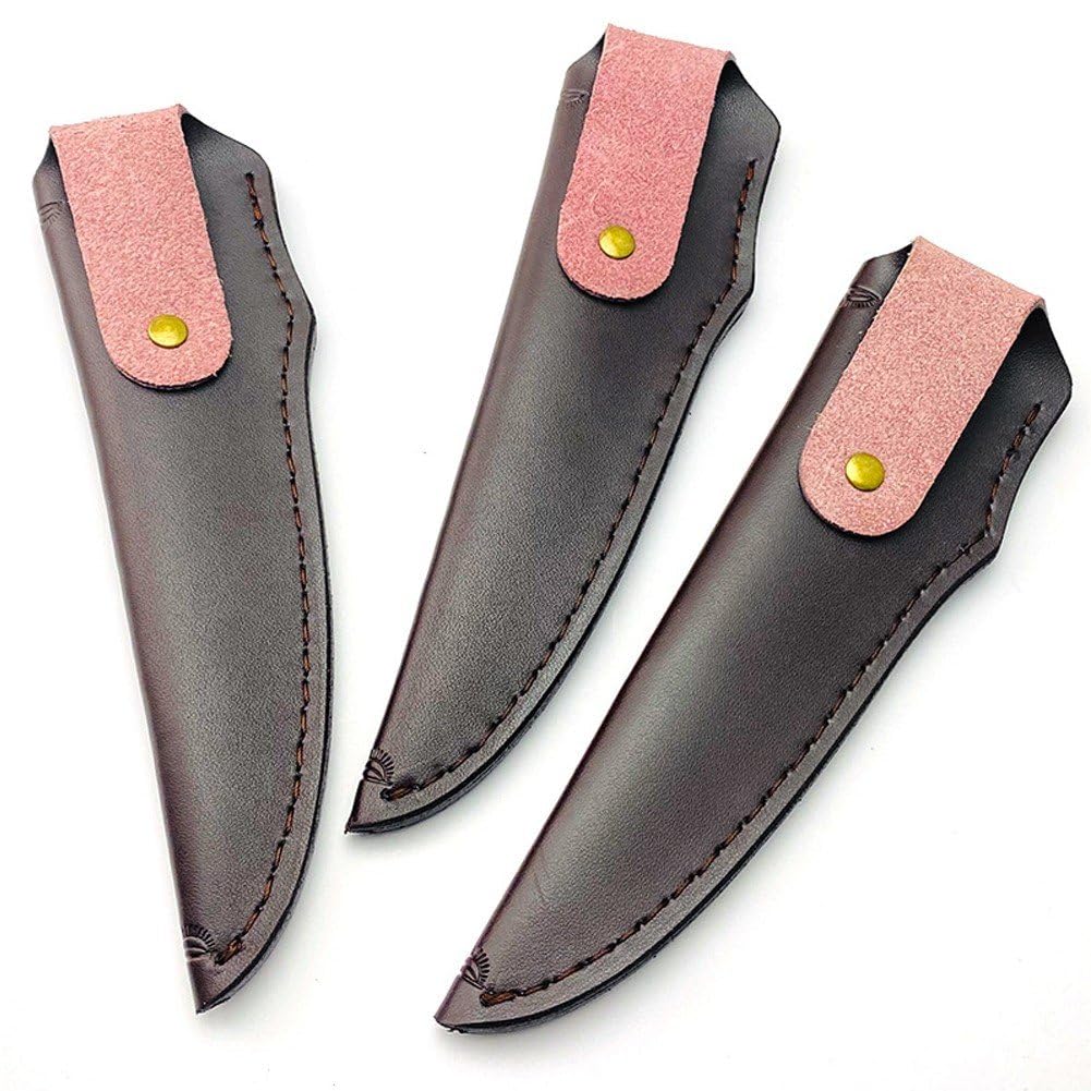 Coltello Dritto Fodero in Pelle di Vacchetta Copri Coltello in Pelle di Mucca Fodero per Coltello Portatile Protezioni per Guaina per Coltelli in Pelle Impermeabile
