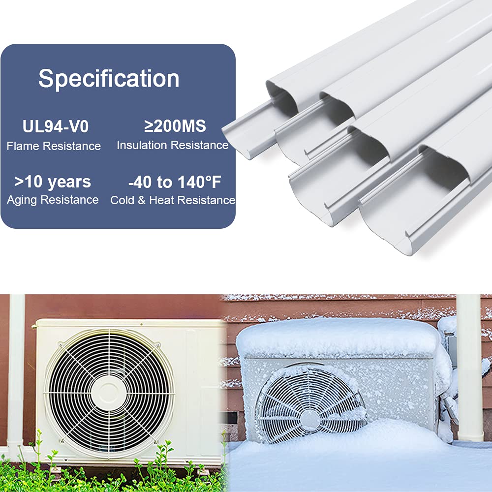 ONELIGHT Decorative PVC Line Cover Kit for Mini Split Air Conditioner