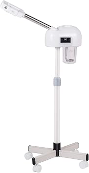 Professional Facial Steamer, Hot Mist Spray & Ozone, LCD Touch Screen & Timer Function, 600CC Large Capcity Water Jag, SPA at Home, White