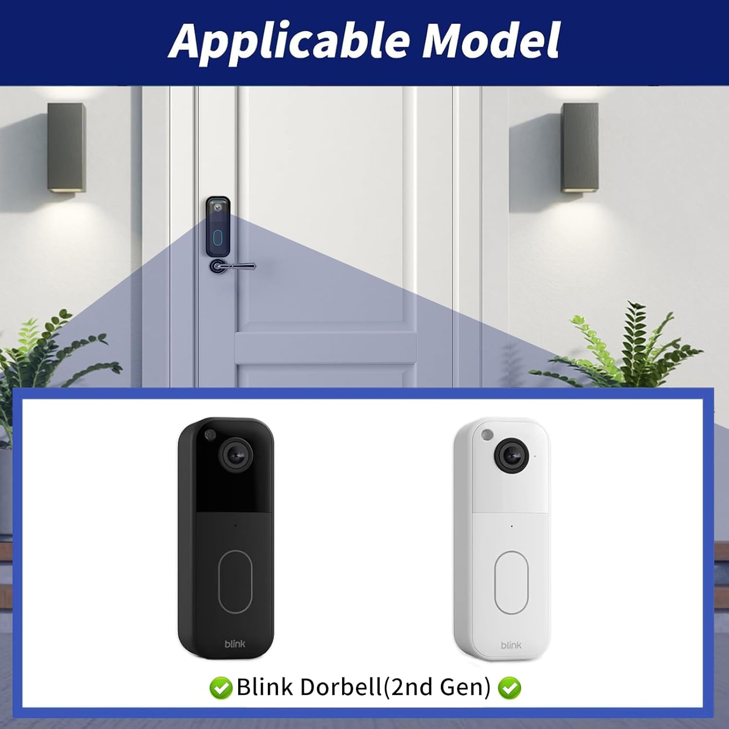 Blink Doorbell Mount for All-new Blink Video Doorbell(2nd Gen), No-Drilling Blink Mount Bracket, Easy Installation for Blink Doorbell Camera Security System (Blink Doorbell is Not Included),Black