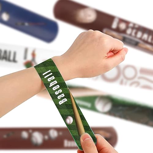 Miniatura 9 de Juego de 72 pulseras de béisbol para fiestas de béisbol, suministros de fiesta de cumpleaños, premios de aula, pulsera deportiva para niños y adultos