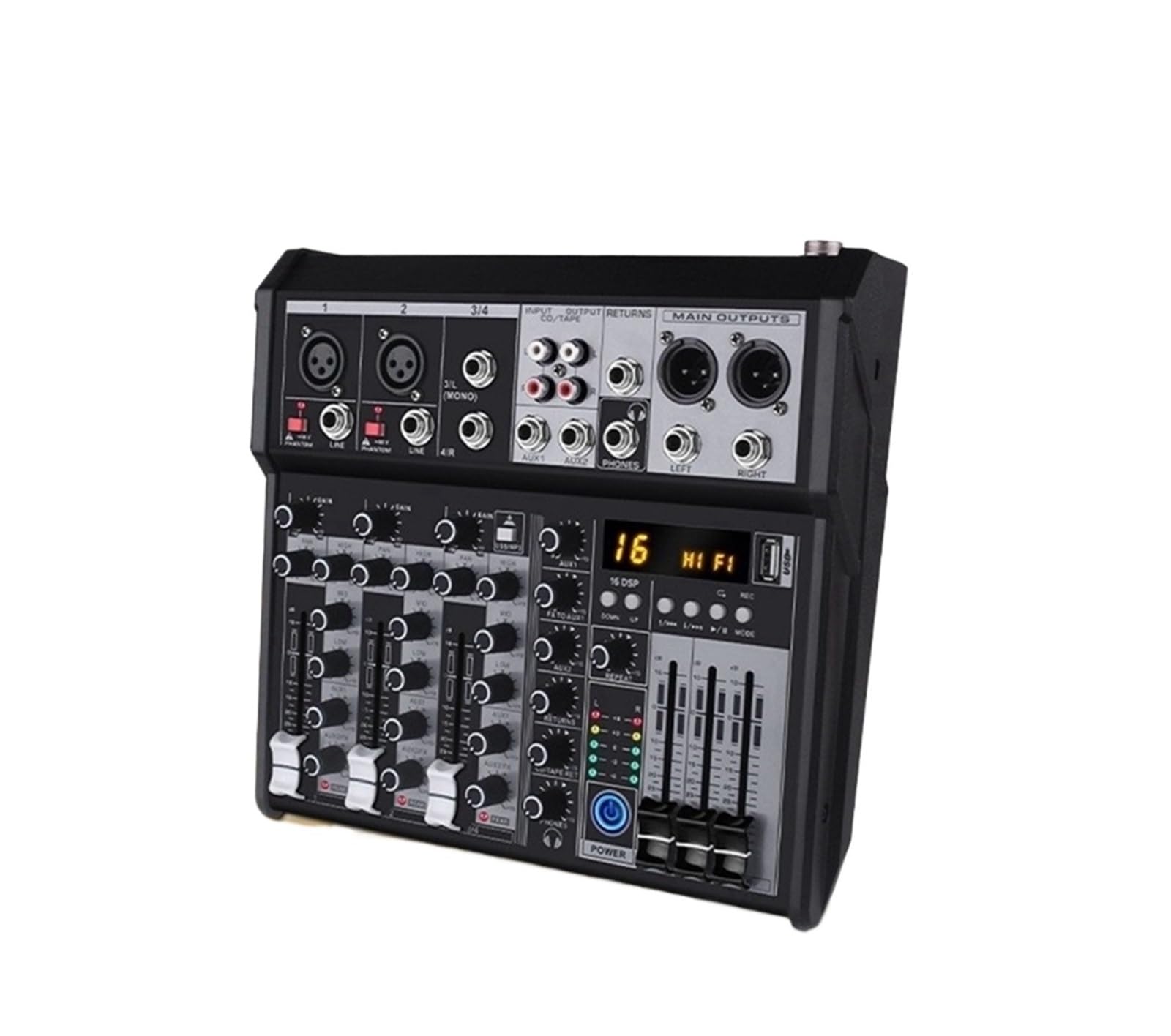 Controller DJ, Mixer Bluetooth a 4 canali, console di missaggio, interfaccia, scheda USB for studio, palco, DJ, casa