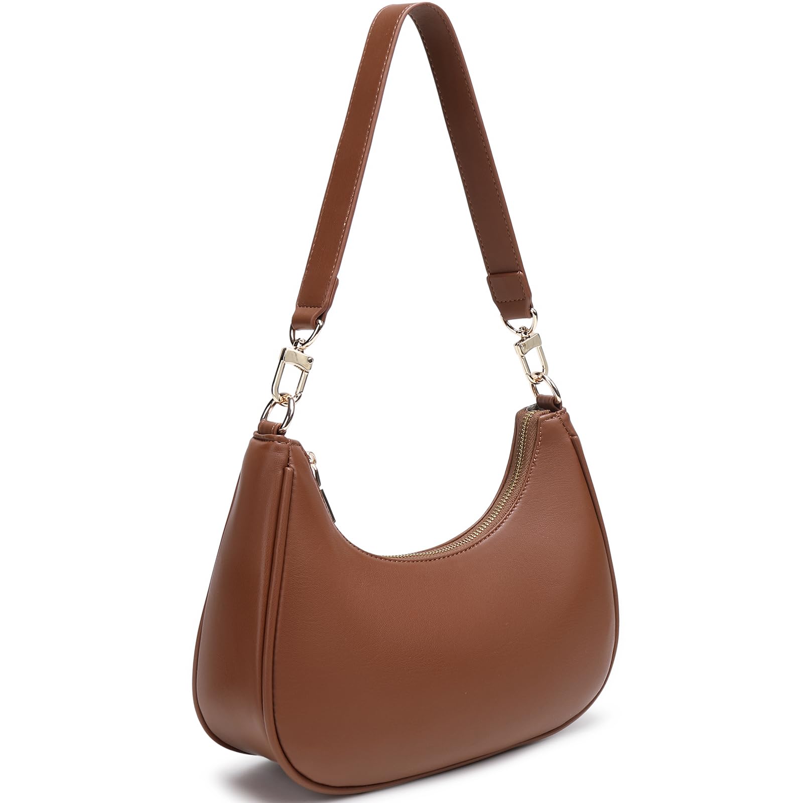 Women's Shoulder Bags Cute Hobo Purses Vintage Handbags with Zipper Lightweight Underarm for Dating Shopping Gift (Brown) view 3