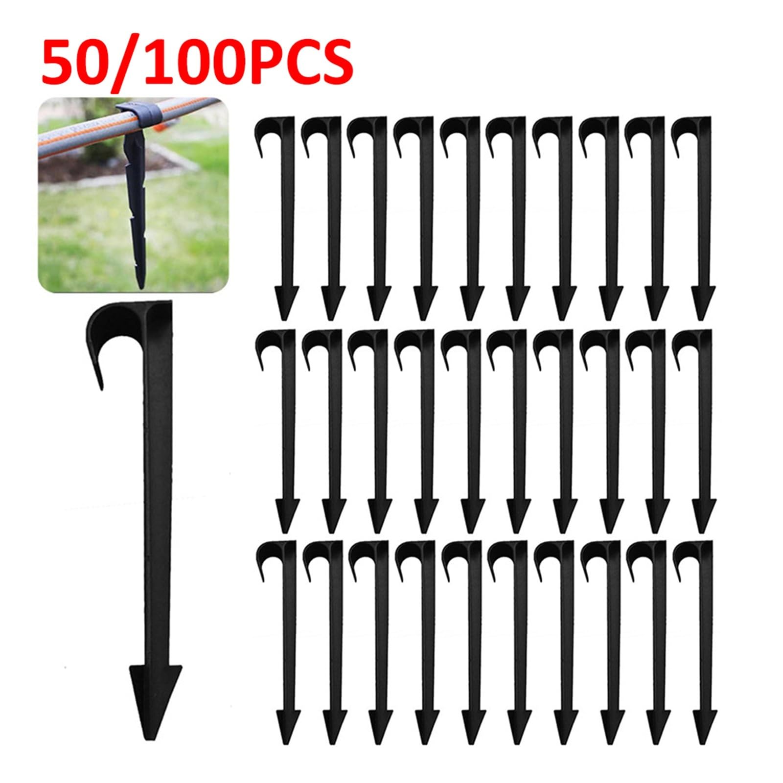sistema di irrigazione per giardino 50/100 pezzi di ancoraggio for tubo flessibile for irrigazione da giardino, picchetti fissi da 16 mm, supporto for tubo for irrigazione a goccia Sprinkler da giardi
