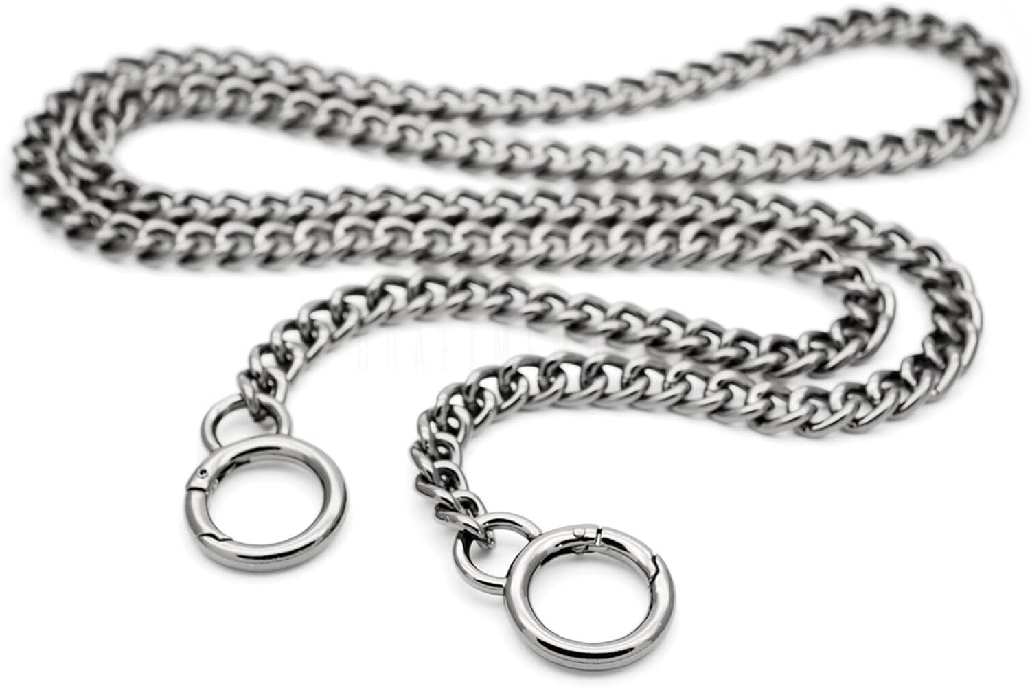 CRAFTMEMORE 55 Inches Purse Chain Strap w/O-rings Clasps, Crossbody Purse Handle Replacement, Metal Shoulder Handbag Accessories ALM050 (Silver)