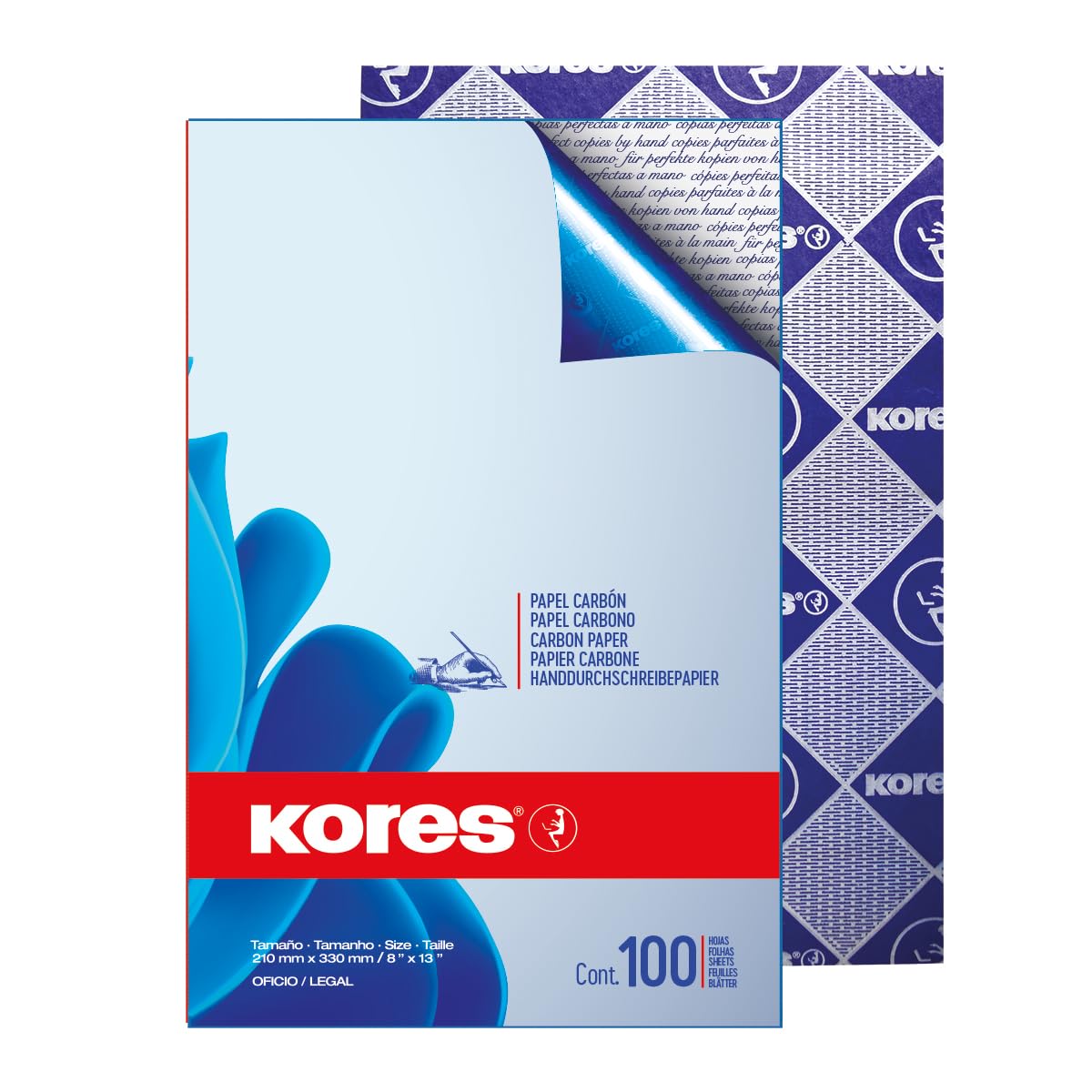 Kores 78478P carta copiativa DIN A4 blu 100 fogli