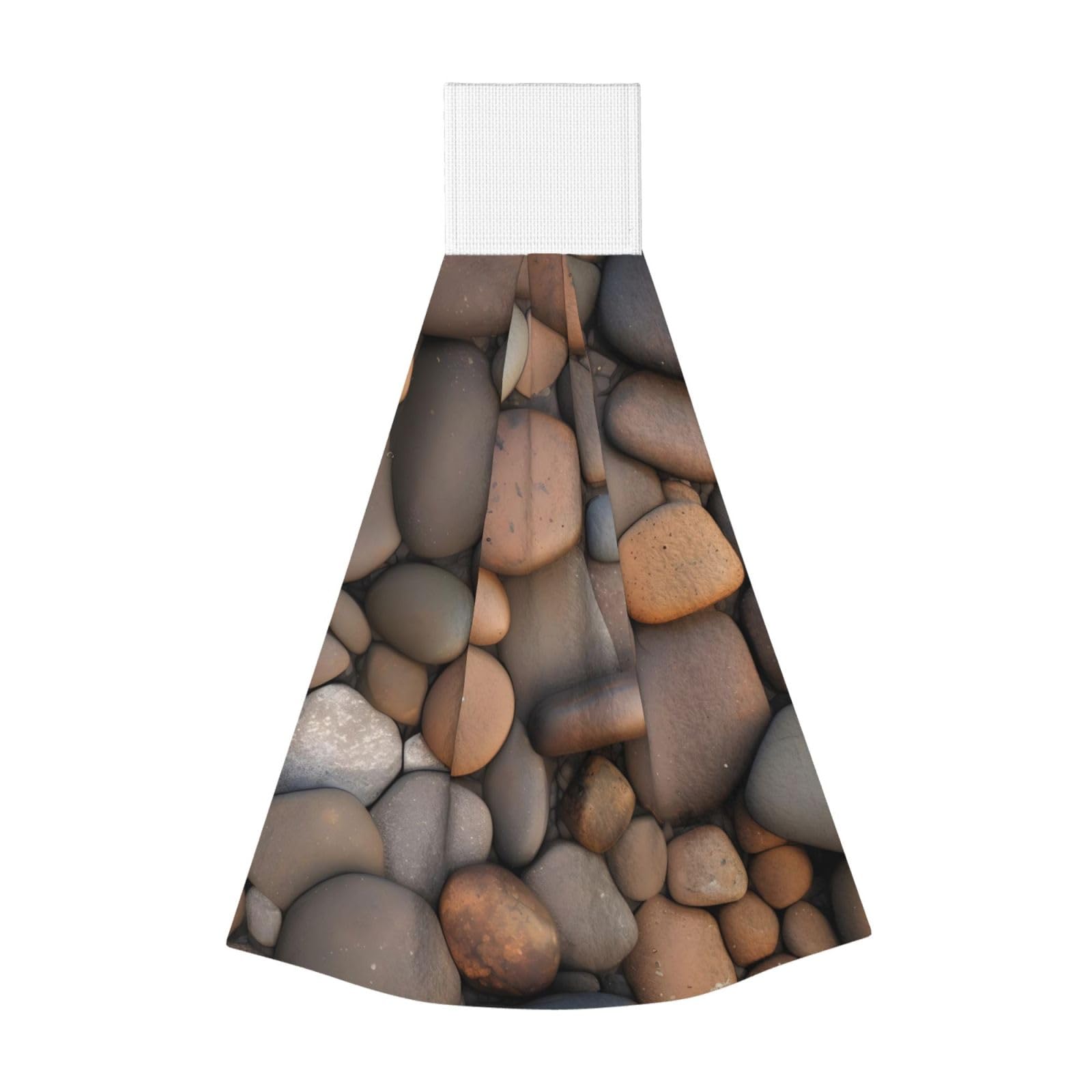 WUPngg Pebbles in the beach Bathroom Tie Towels/Dish Cloth,Kitchen Hanging Towel, Coral Fleece Dry Cleaning Hand Dishcloths One Size
