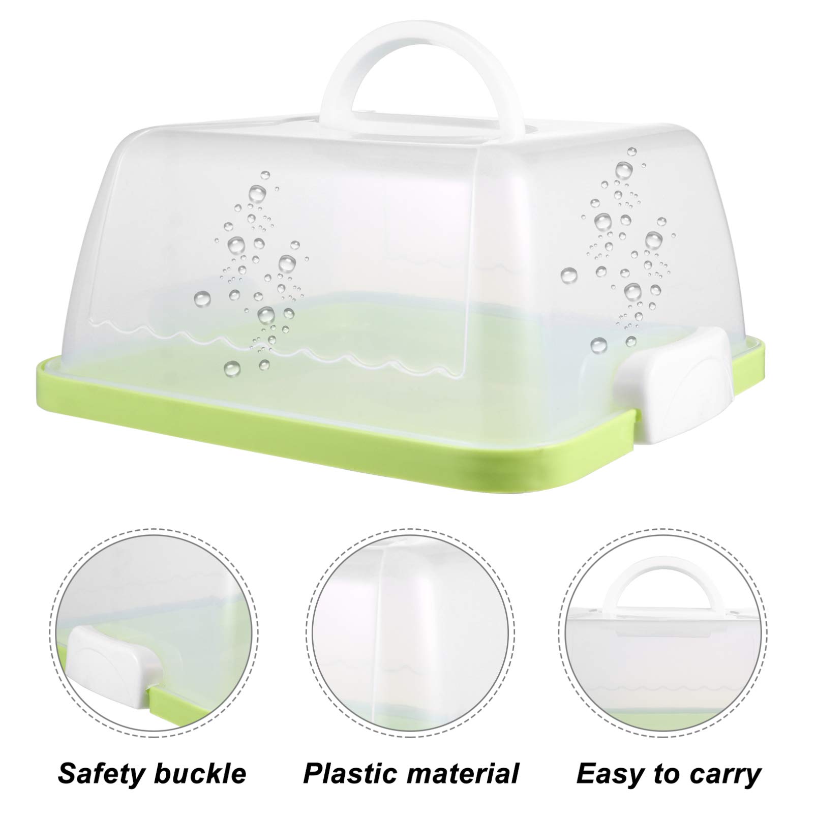 ULTECHNOVO 1Pc Portable Cake Box for Storage Thicken Carrier for Cakes Desserts and More for Birthdays Parties and Travel Design with Handle