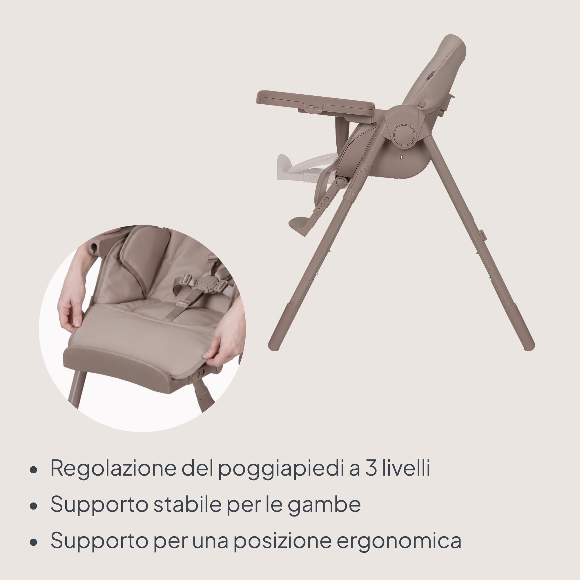 Lionelo Linn Plus Seggiolone Pappa Regolabile 2in1 Fino a 15 kg, Sedia con Funzione Sdraietta Dalla Nascita, Pieghevole, Ruote, Regolazione con una Mano, 6 Altezze, 3 Posizioni, Vassoio Lavastoviglie