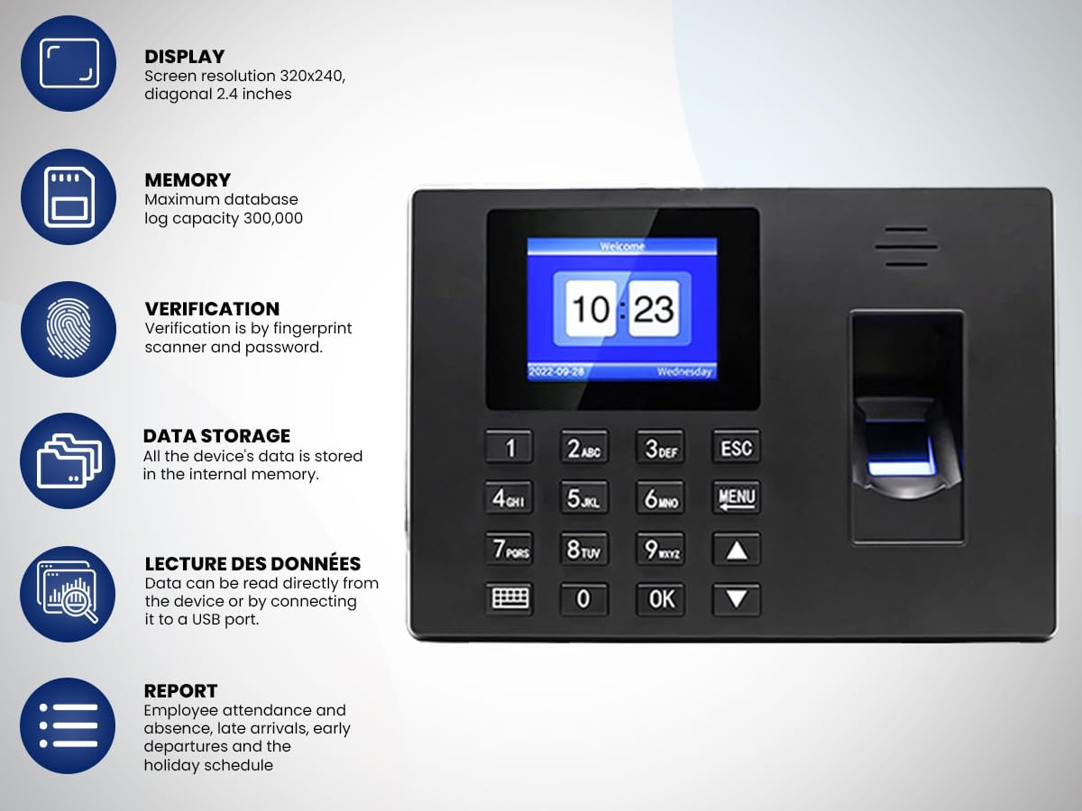 HDWR FTR06 screen showing time and menu options