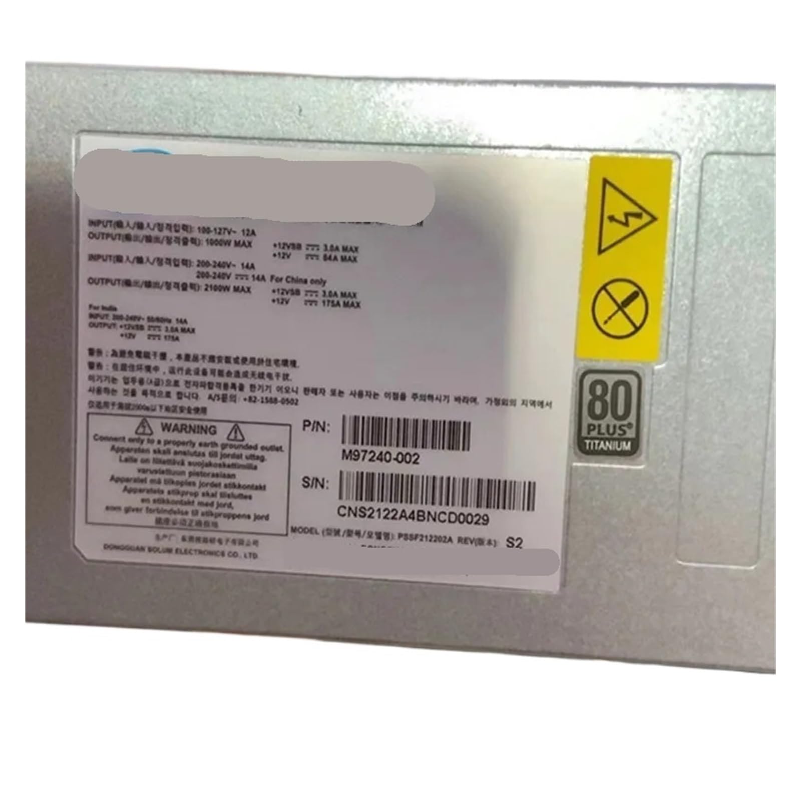 NACODLUL Power Supply 2100W PSSF212202A M97240-002 1300W PSSF132202A H79286-001 H79286-010 AXX1300TCRPS(PSSF132202A 1600W)