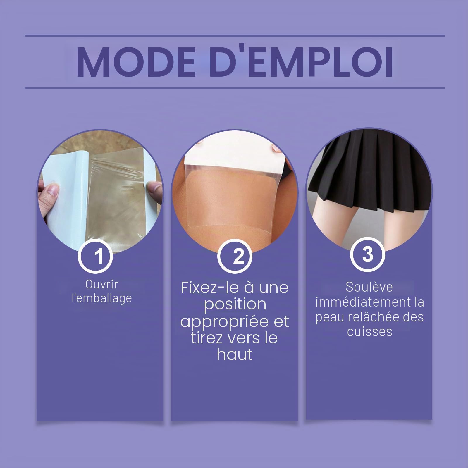 Invisible Thigh Lift Tape,Patch de Serrage de la Cuisse,Bande de Levage des Cuisses,Patch pour le Corps Raffermissant et Modelant,Ruban Adhésif pour Peau Affaissée (20 Pièces)