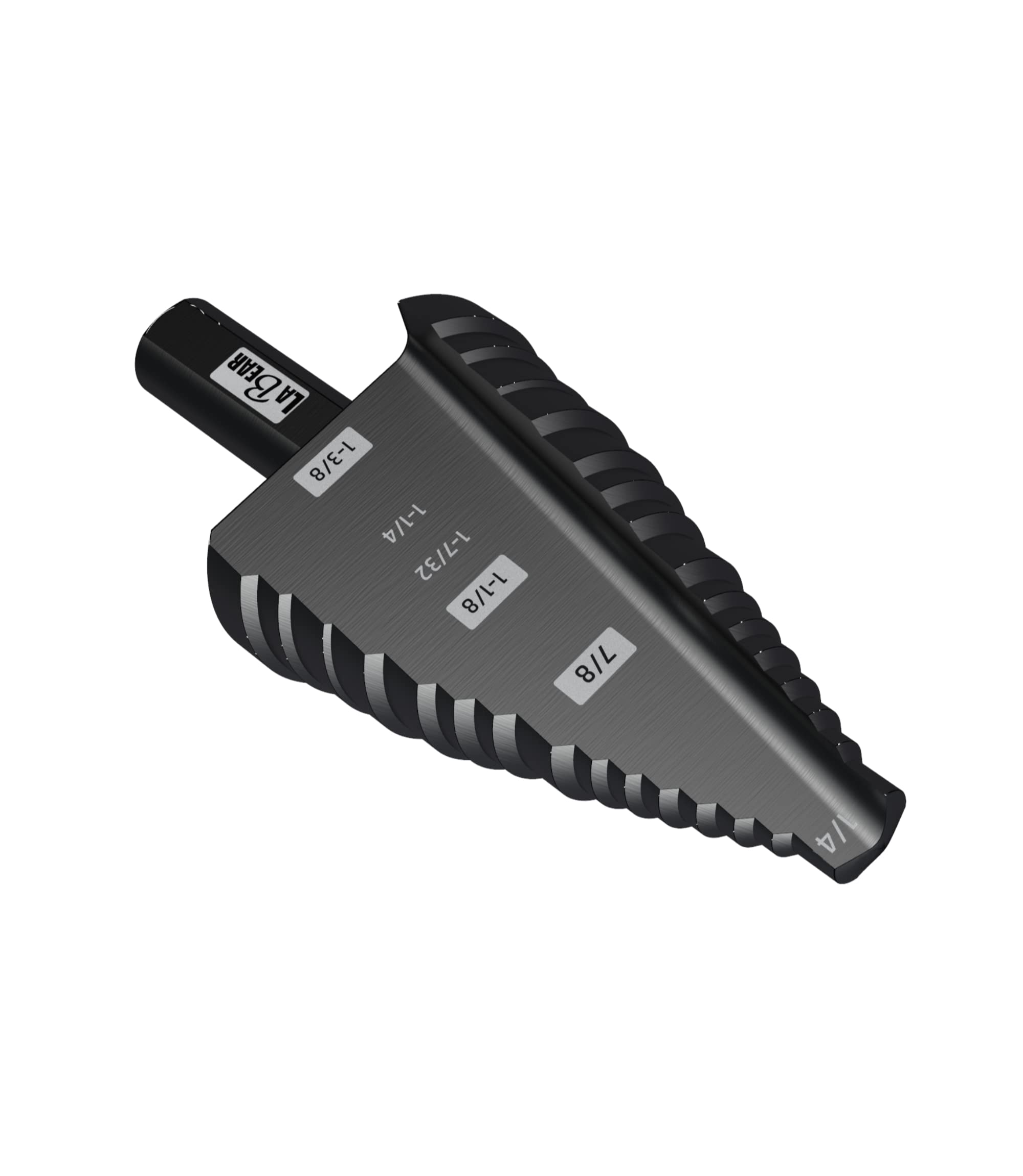 LABEAR Broca escalonada de 1/4 a 1-3/8 pulgadas, vástago triplano de 3/8, brocas de acero de alta velocidad M2 para perforación de agujeros en acero inoxidable, hoja de metal, aluminio, madera,