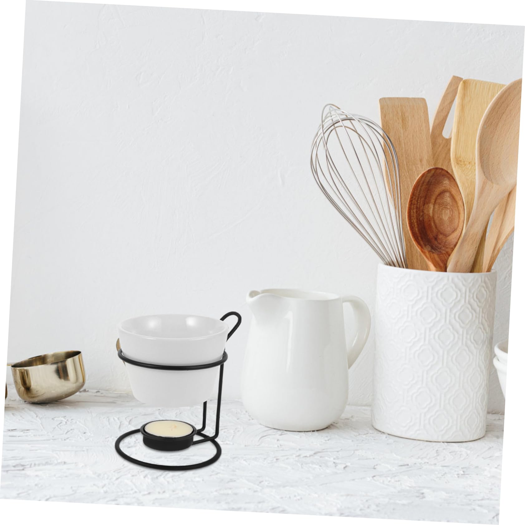 2sets Ceramiche Per Sciogliere Burro e Cioccolato Con Struttura Per Fonduta Di Formaggio e Cioccolato Utensile Pratico Per Cucina