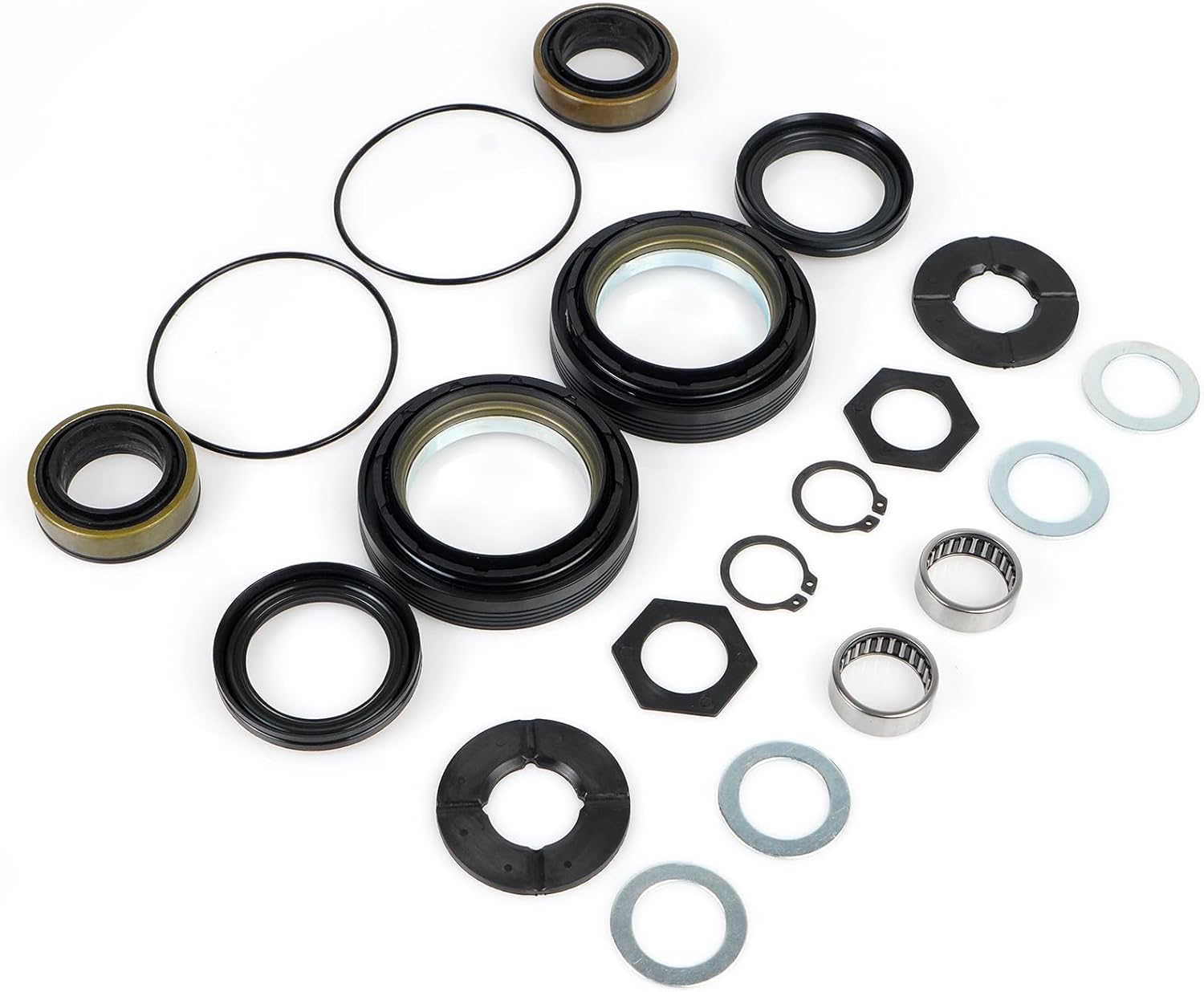 Front Axle Vaccum Knuckle & Tube Seal Kit Compatible with Ford F250 F350 F450 F550 Super Duty Excursion Dana 50 60 1998-2004 Front Axle Knuckle Tube Front Oil Seal Set Replace 50491 50381 41784-2