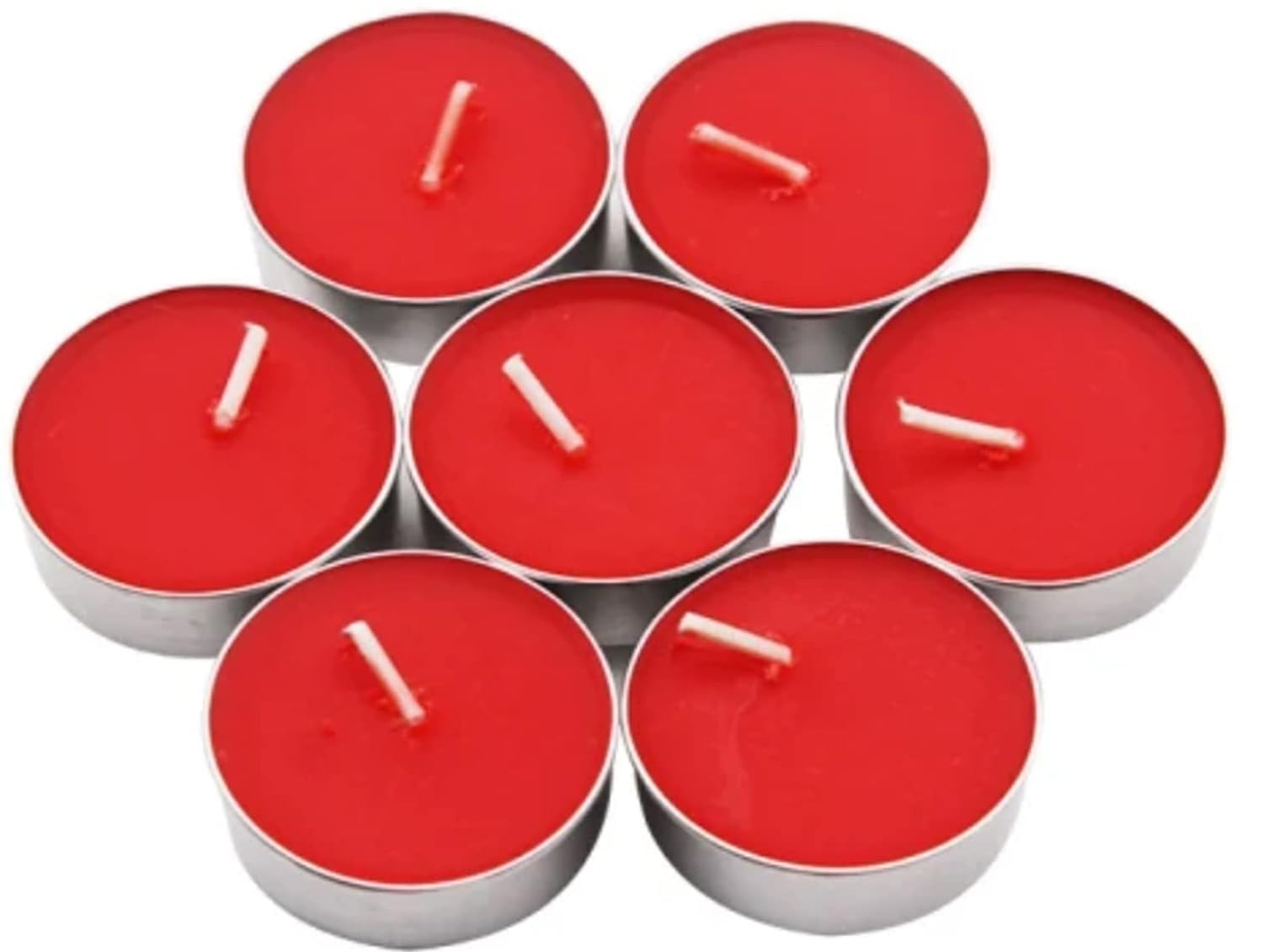 KIDWILL Wax Tealight Candles Set | red Wax Candle for Home Décor, Diwali Decoration | Long Burning Tea Light Candles (8 gmPc) (Pack of 50)