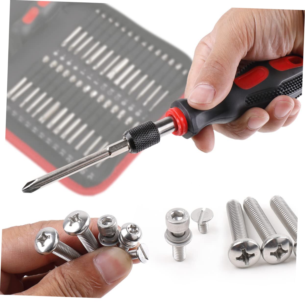 SHINEOFI Set di Punte per Avvitatore Elettronico S2 55 Pezzi | Triangolare, Esagonale, a Stella e Croce, Metallo Resistentell’usura, per Avvitatori Elettrici e Pneumatici