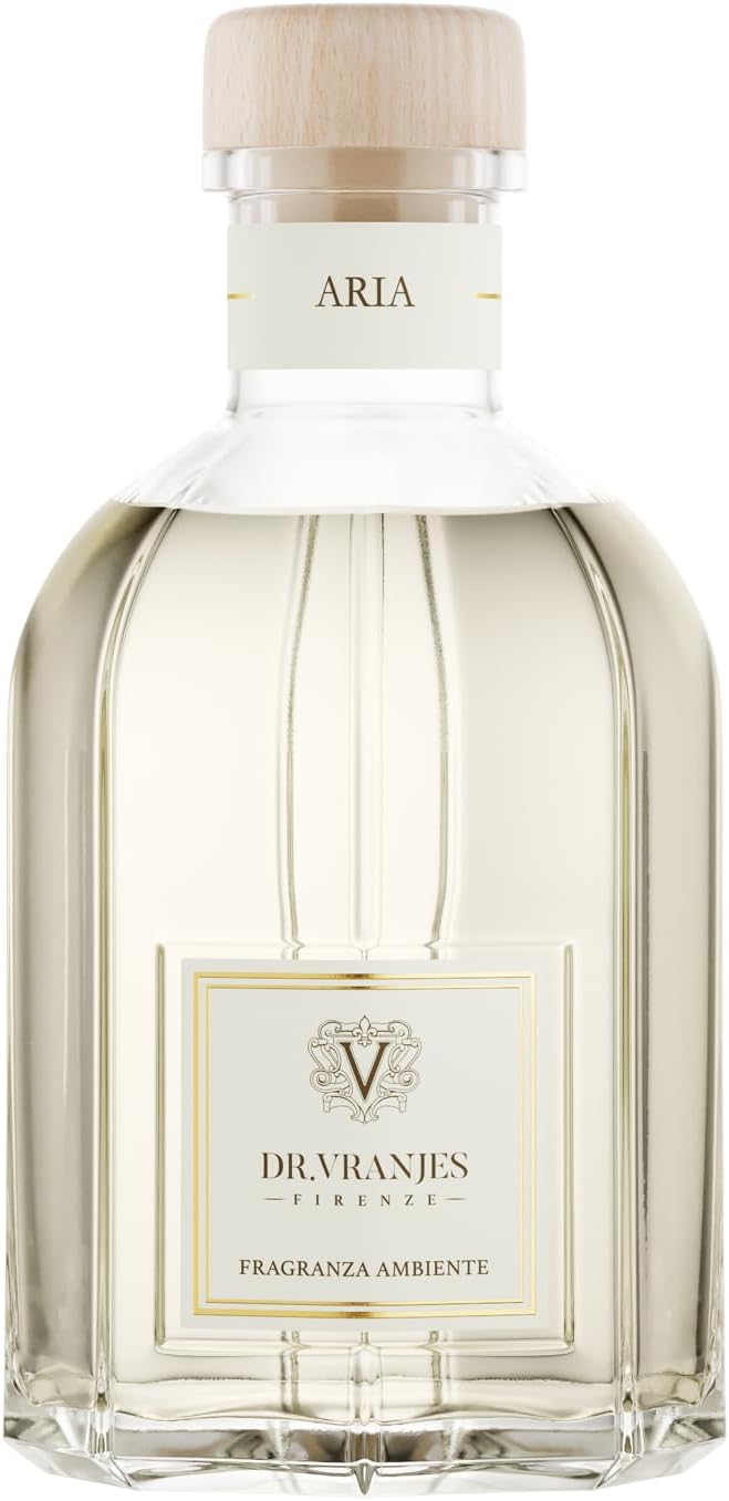 Dr. Vranjes - Aria 250 ml Diffuser + Double Pack of White Sticks (3 Pieces Bundle) - Luxury Home Fragrance, Made in Italy, Main Scent: Fresh & Citrus, Lemon, Orange, Mint, White Musk