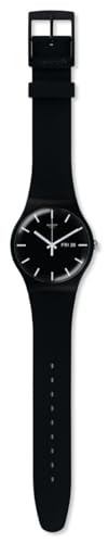 Swatch New Gent BIO-SOURCED Mono Black Again Quartz Watch, Black, Minimalist